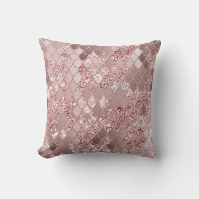 Mermaid Glitter Scales #8 (Faux Glitter) Cushion (Front)