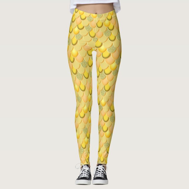 Mermaid Gold Scale Leggings (Front)