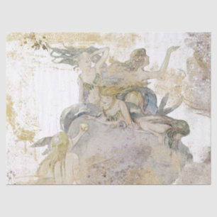 Mermaid Gold Silver Distressed Vintage Decoupage  Tissue Paper