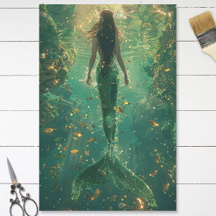 Mermaid Golden Glow Decoupage Tissue Paper