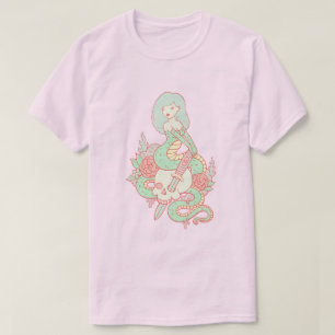 Mermaid Goth Snake & Skull T-Shirt Kawaii Mermai