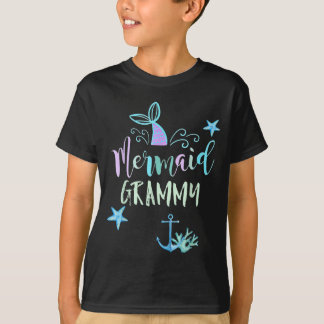 Mermaid grammy birthday mermaid family matching T-Shirt