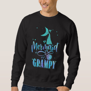 Mermaid Grampy Merman Family Matching Party Squad Sweatshirt