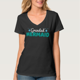 Mermaid Grandad Grandfather Family Matching Birth T-Shirt