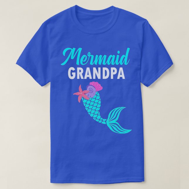 Mermaid Grandpa Family Matching Mermaid Birthday P T-Shirt (Design Front)