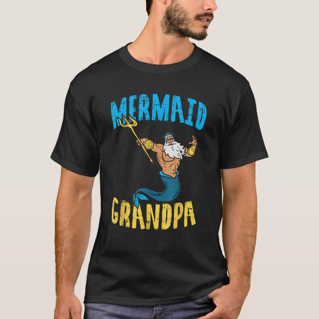 Mermaid Grandpa Neptune Family Security Matching P T-Shirt (Front)