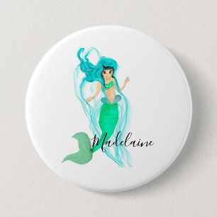 Mermaid Green Mermaid Tail Girly 7.5 Cm Round Badge