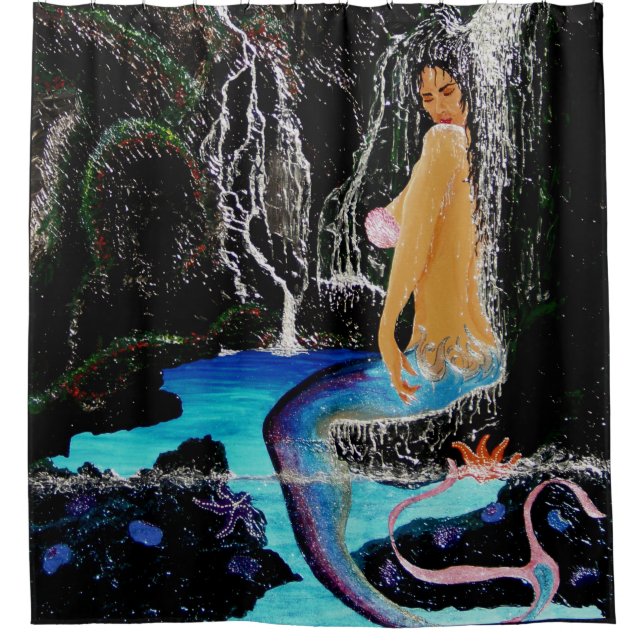 Mermaid grotto shower curtain  (Front)