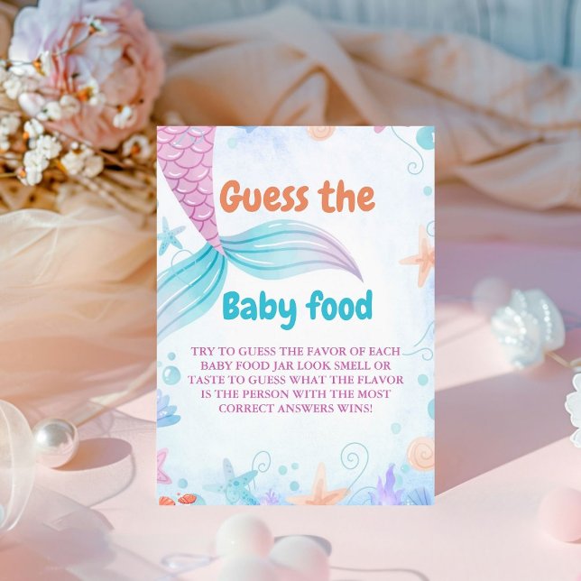 Mermaid Guess The Baby Food Baby Shower Game Sign (Creator Uploaded)