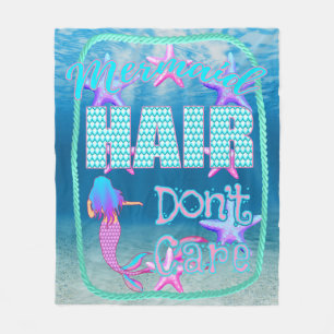 Mermaid Hair Do Not Care Fleece Blanket