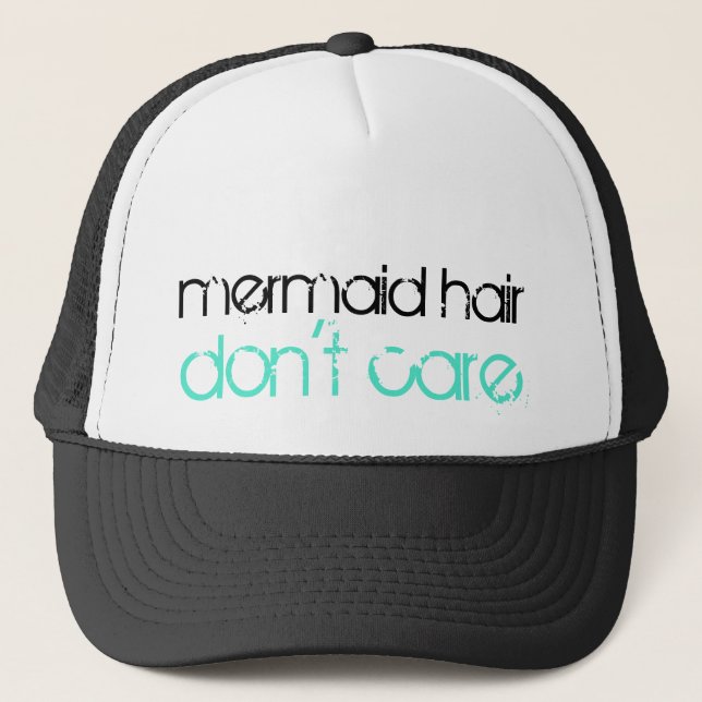 Mermaid Hair Don't Care | Tropical Beach Vacation Trucker Hat (Front)