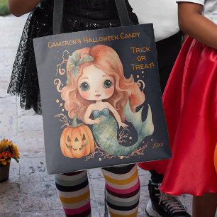 Mermaid Halloween Candy Trick or Treat   Tote Bag