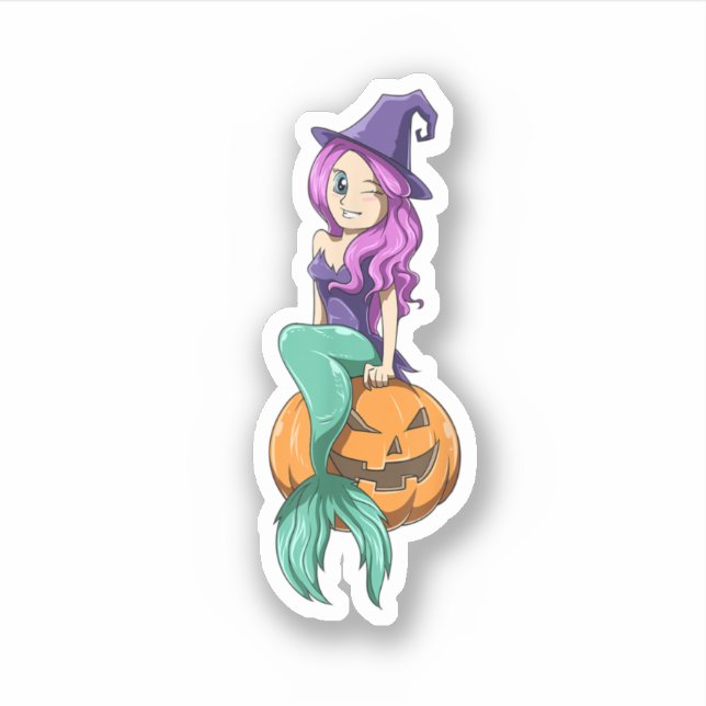 Mermaid Halloween Mermaid Pumpkin Gift Mermaid Hal (Front)