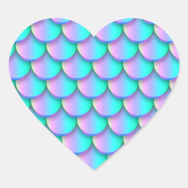 Mermaid Heart Sticker (Front)