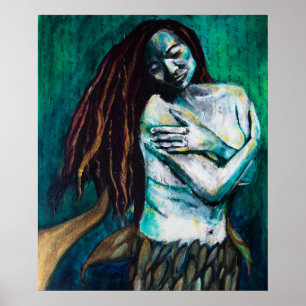Mermaid Holding Herself Tenderly Poster