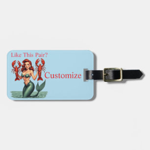 Mermaid Holding Lobsters Thunder_Cove Luggage Tag