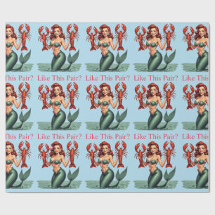 Mermaid Holding Lobsters Thunder_Cove Wrapping Paper