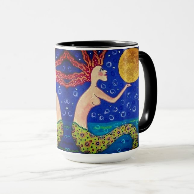Mermaid Holding Moon Mug (Front Right)