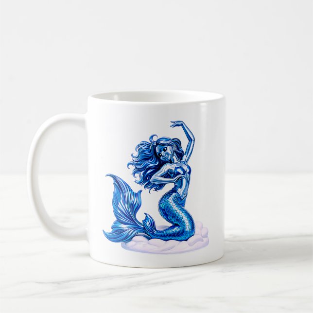 Mermaid Illustration Art Coffee Mug (Left)
