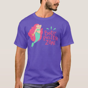 Mermaid illustration Body Positive Zone on purple  T-Shirt