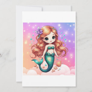 mermaid illustration invitation