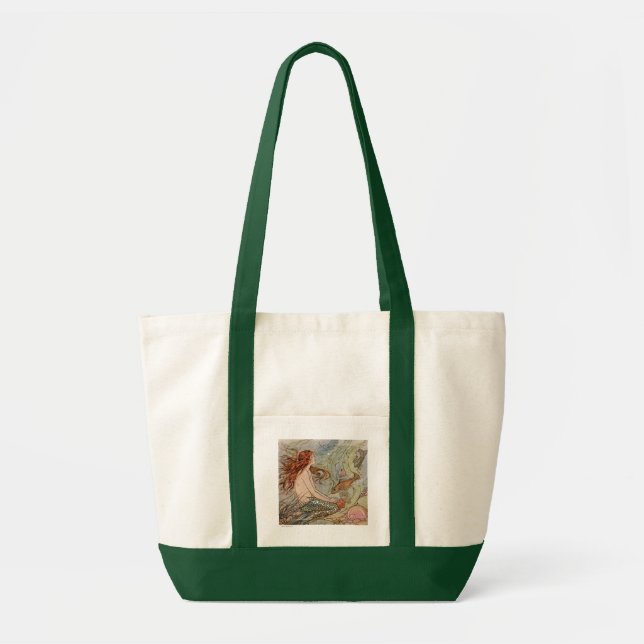 Mermaid Illustration Tote Bag (Front)