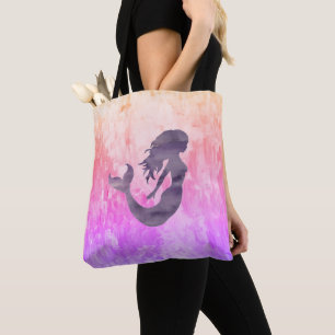 Mermaid Impressionist Ombré Painting Tote Bag
