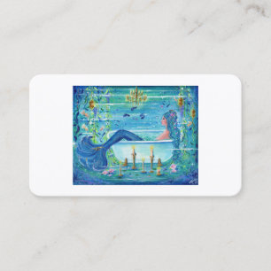 Mermaid in a bathtub art by Renee Lavoie   Business Card