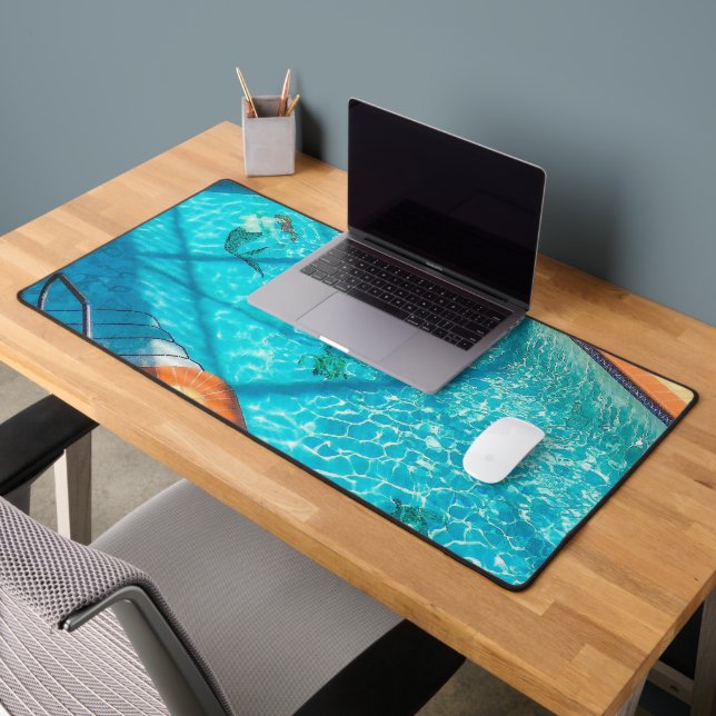 Mermaid in a Swimming Pool Desk Mat (Office 2)