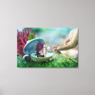 Mermaid in Shell Canvas Print