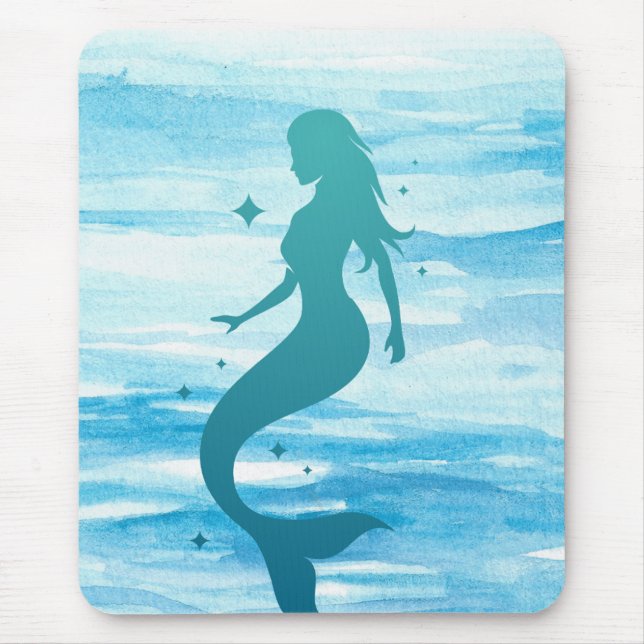 Mermaid in Silhouette on a mouse pad (Front)