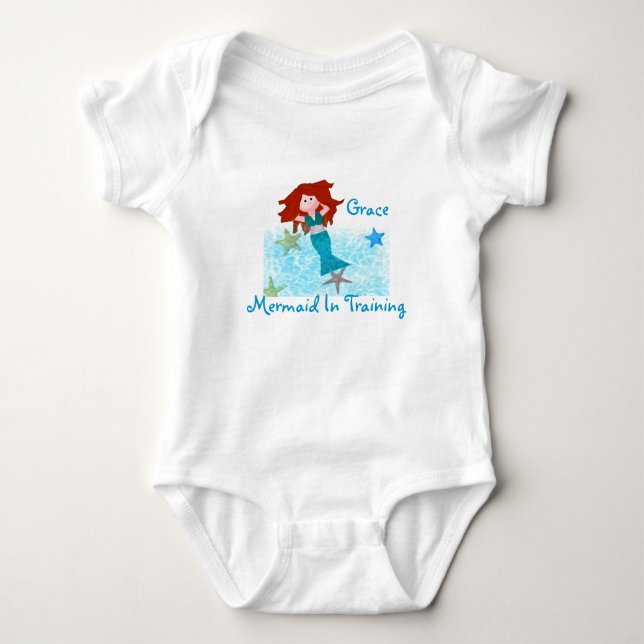 Mermaid In Training Baby Bodysuit (Front)