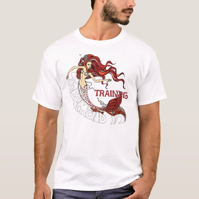 Mermaid in Training (redhead) T-Shirt (Front)