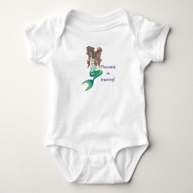 Mermaid in trianing baby bodysuit (Front)