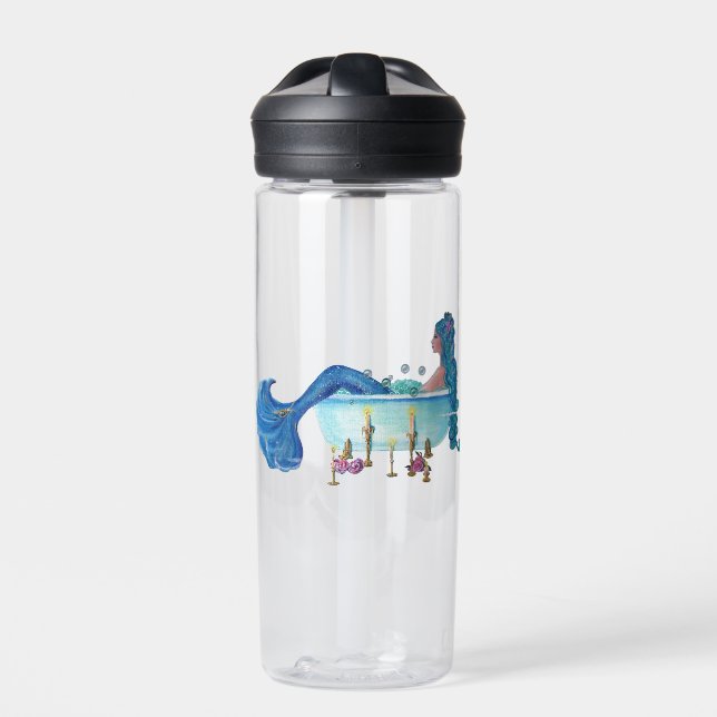 Mermaid in tub by Renee Lavoie Water Bottle (Front)