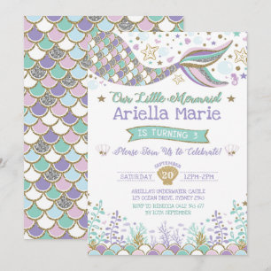 Mermaid Invitation Under the Sea Birthday Party
