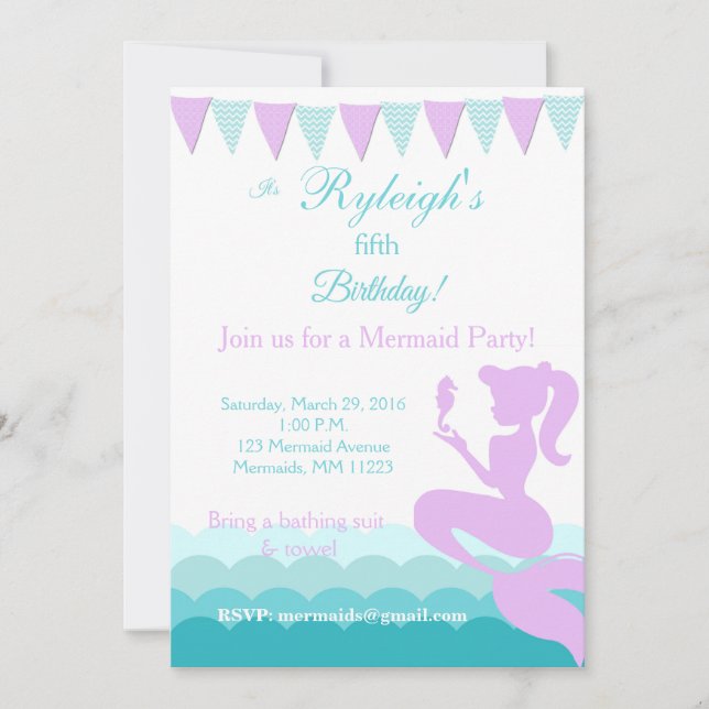 Mermaid invitation | Under the sea invitation (Front)