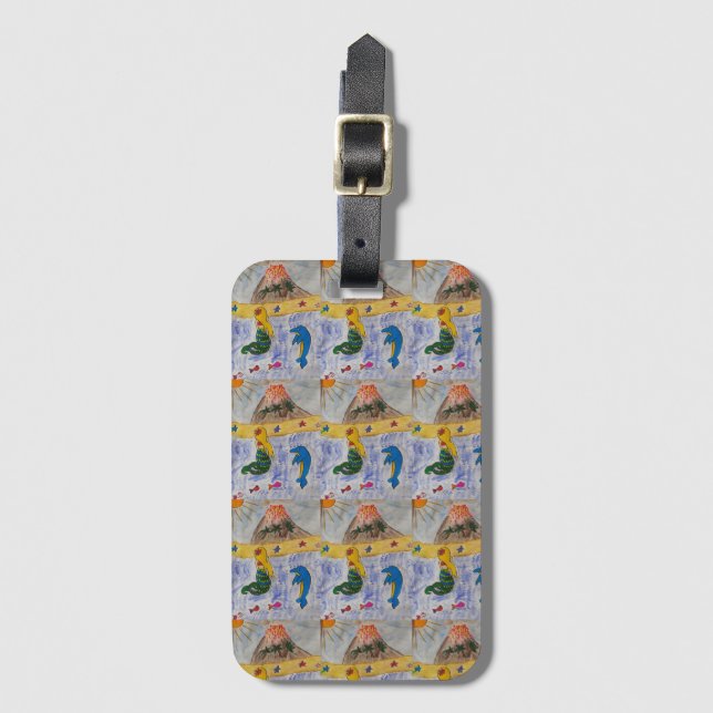 Mermaid Island Luggage Tag (Front Vertical)
