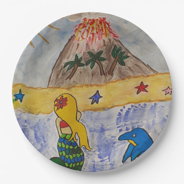 Mermaid Island Paper Plate (Front)
