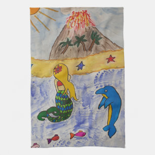 Mermaid Island Tea Towel