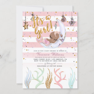 Mermaid It's a Girl Baby Shower Invitation