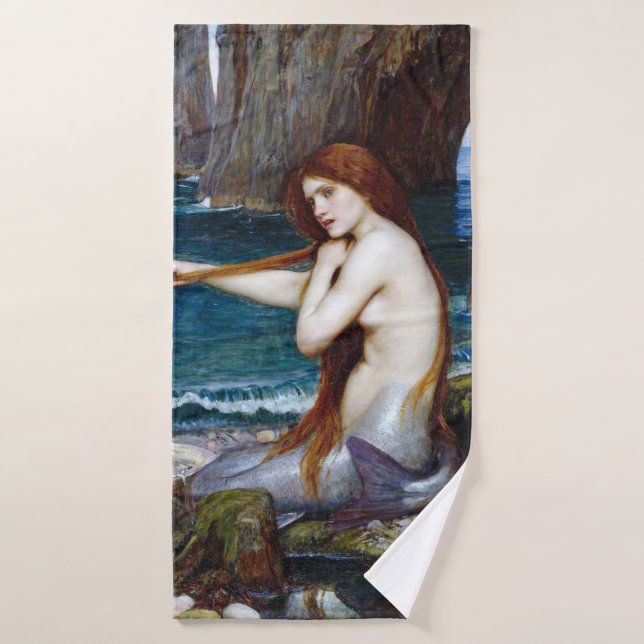 Mermaid, John William Waterhouse Bath Towel (Bath Towel)