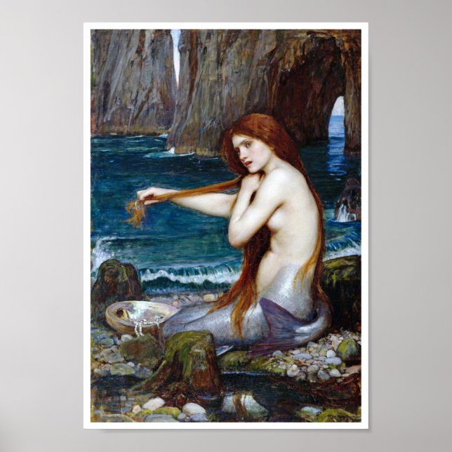 Mermaid, John William Waterhouse Poster (Front)
