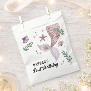 Mermaid Kids Birthday Sea Purple Favour Bags