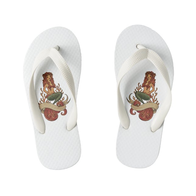 mermaid kid's flip flops (Footbed)