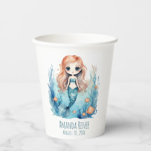Mermaid Kids Girl Paper Party Cups