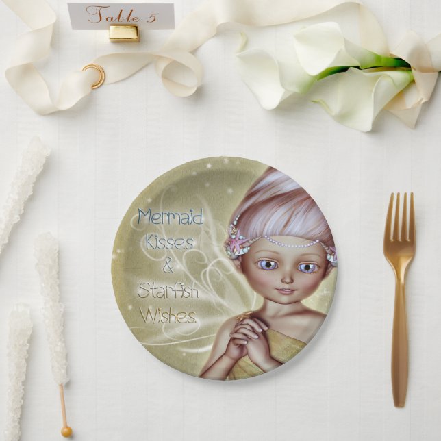 Mermaid Kisses Paper Plate (Wedding)