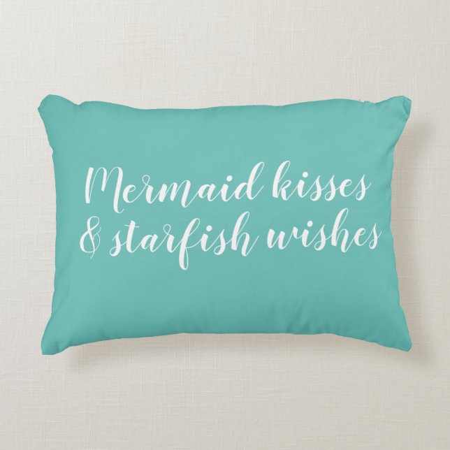 Mermaid Kisses Starfish Wishes Accent Pillow (Front)