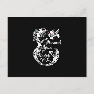 Mermaid Kisses Starfish Wishes Mandala Mermai Swim Announcement Postcard
