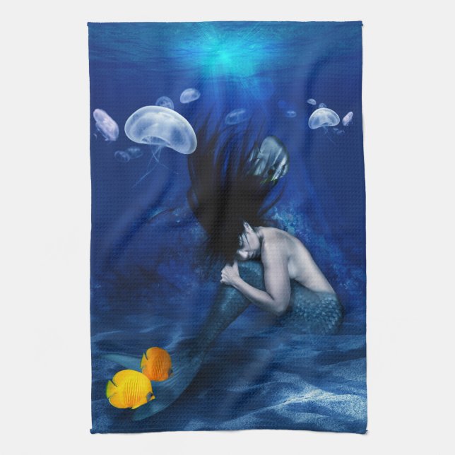 Mermaid kitchen towl tea towel (Vertical)